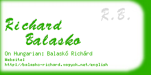 richard balasko business card